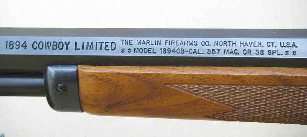 A Marlin 1894 Cowboy Limited .357 Magnum was used to test .357 Magnum factory loads and handloads.